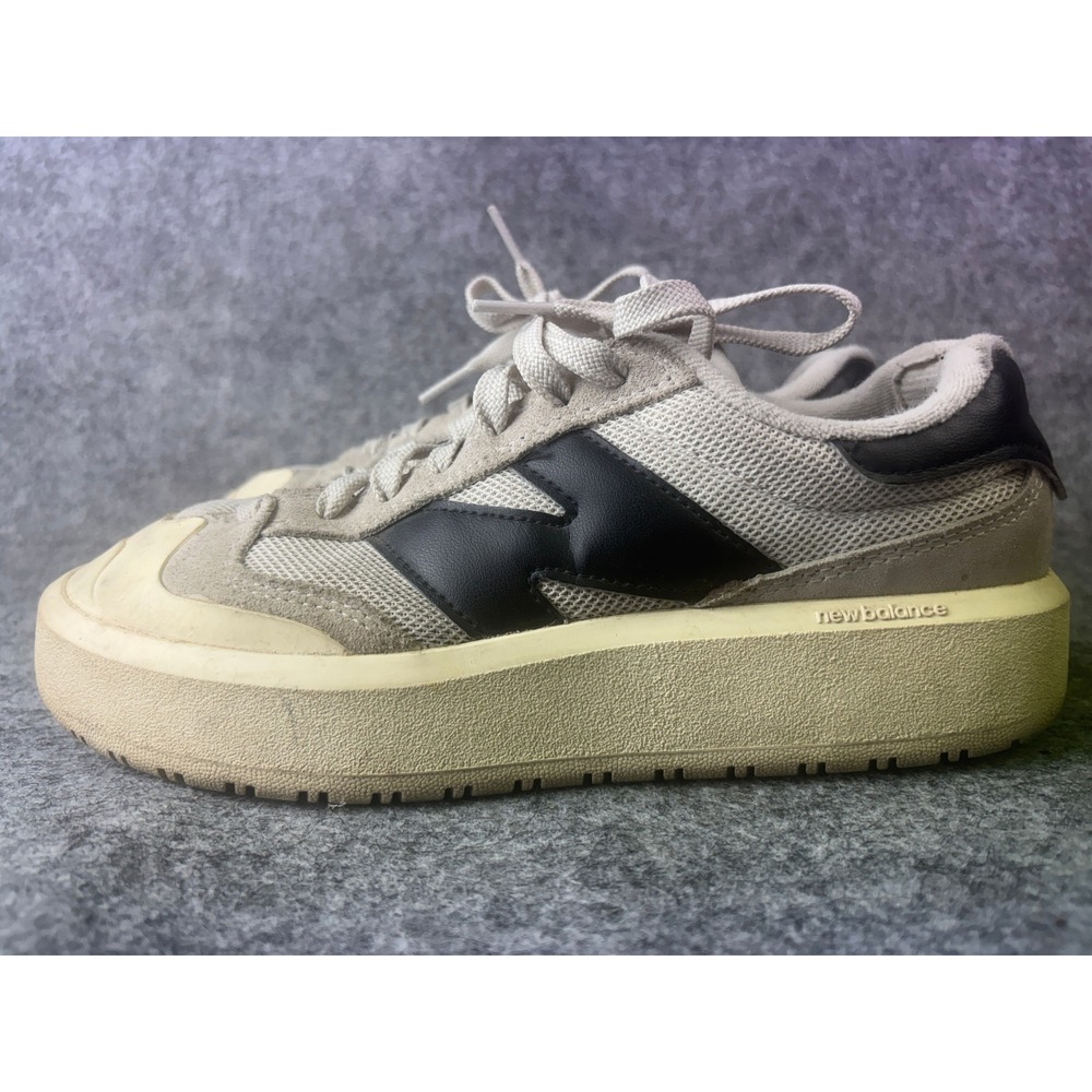 New Balance CT302 Platform Sneakers Womens 7 Sea Salt Black Chunky Court Shoes